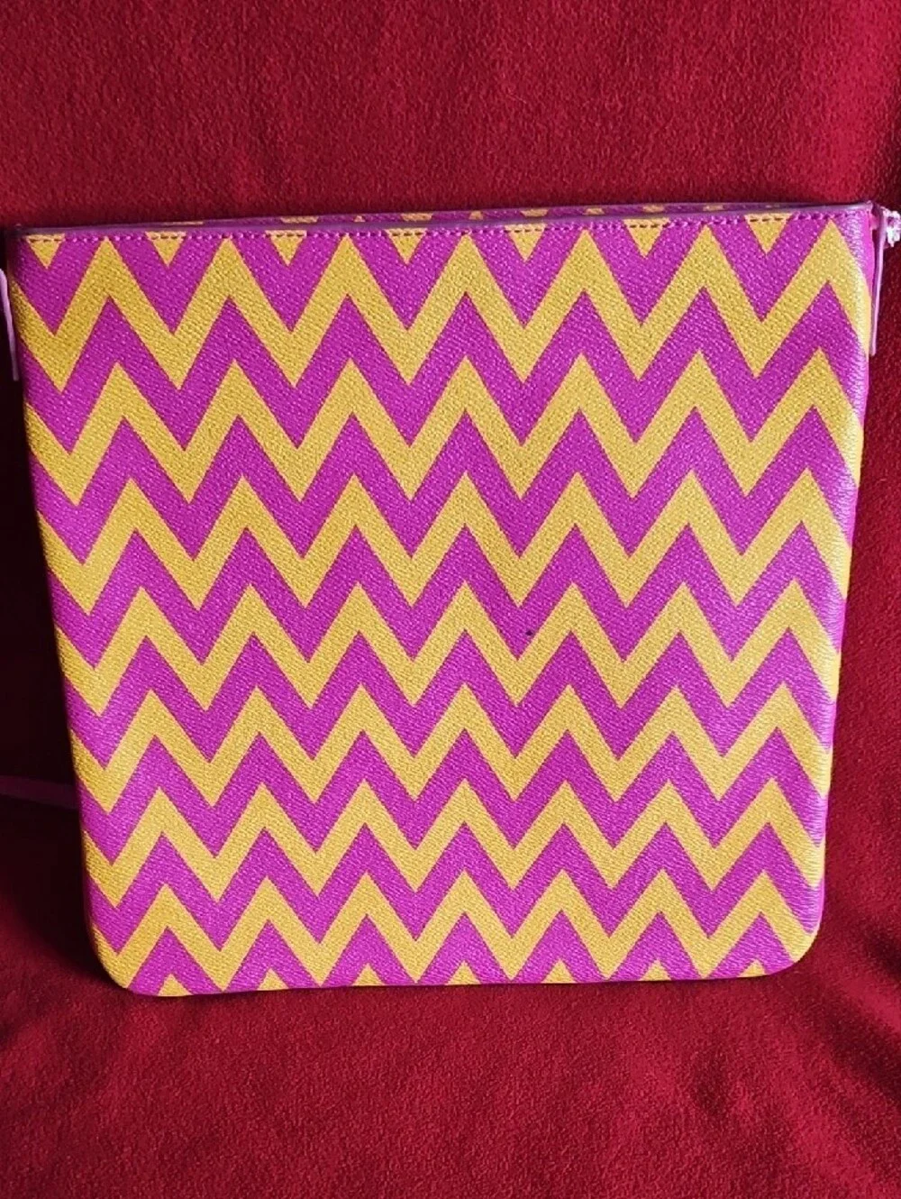 Vera Bradley Pink and Yellow Chevron Crossbody Purse